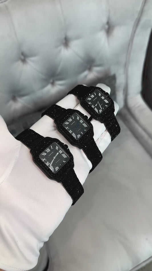 VVS BLACK MOISSANITE CUSTOM WATCH 41MM